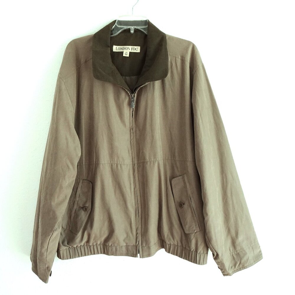 London Fog Zip Front Jacket Men's Size 40 Large Long Classic Bomber Lightweight